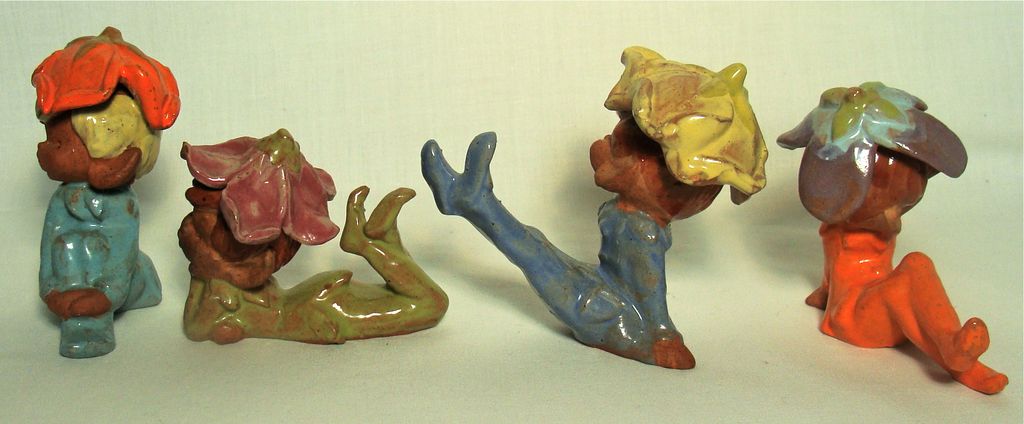 Vintage "Pixie" Figurines, Set of 4, Vintage "Pixie" Figurines, Set of 4,