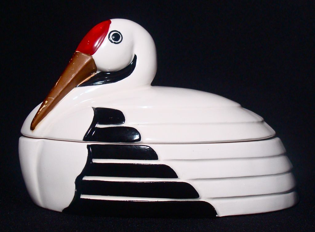 Vintage Fitz and Floyd Crane Bird Candy Dish Vintage Fitz and Floyd Crane Bird Candy Dish