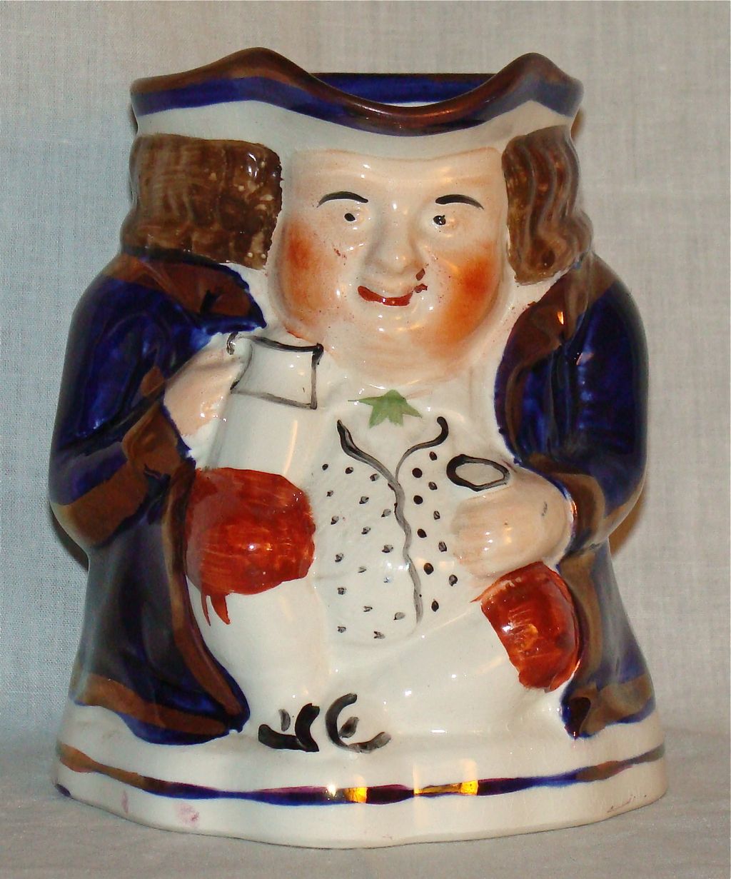 Charles Allertons & Sons England John Bull Toby Jug w/Cobalt Blue & Copper Lustre Charles Allertons & Sons England John Bull Toby Jug w/Cobalt Blue & Copper Lustre