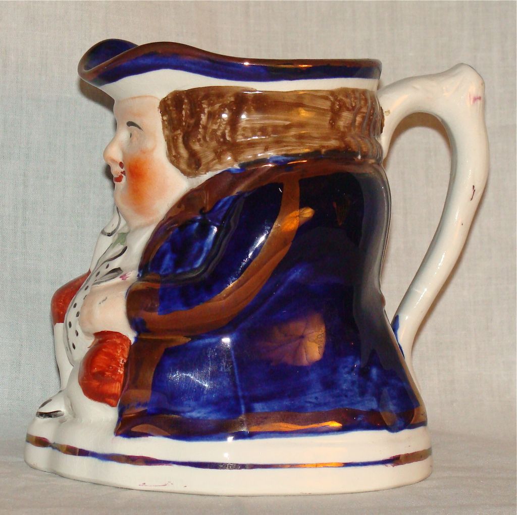Charles Allertons & Sons England John Bull Toby Jug w/Cobalt Blue & Copper Lustre Charles Allertons & Sons England John Bull Toby Jug w/Cobalt Blue & Copper Lustre