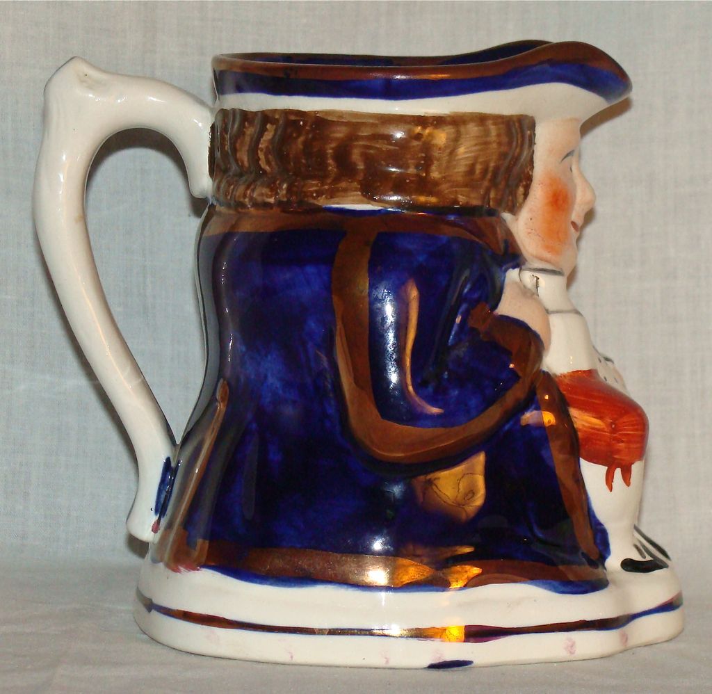 Charles Allertons & Sons England John Bull Toby Jug w/Cobalt Blue & Copper Lustre Charles Allertons & Sons England John Bull Toby Jug w/Cobalt Blue & Copper Lustre