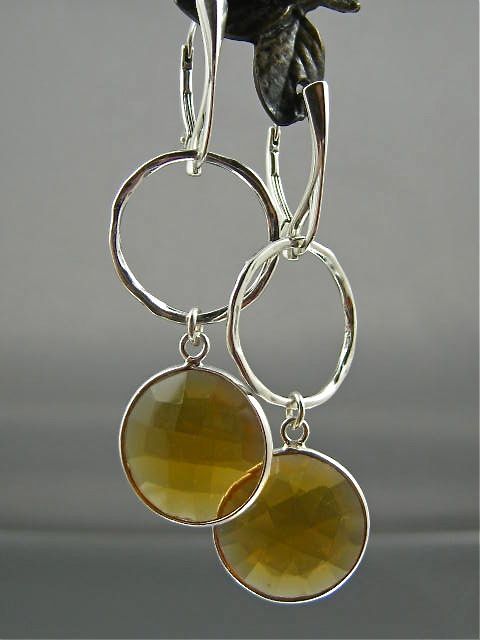 Earrings ~ Lollipops: BUTTER RUM ~ Cognac Quartz & Sterling Silver Earrings ~ Lollipops: BUTTER RUM ~ Cognac Quartz & Sterling Silver