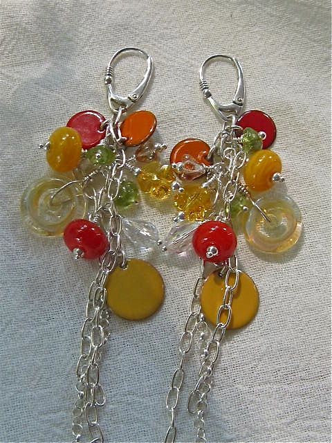 Earrings ~ AUTUMN CHILES ~ Brilliantly Colorful Earrings ~ AUTUMN CHILES ~ Brilliantly Colorful