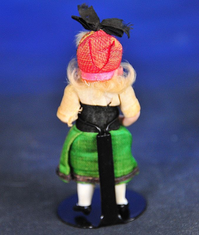 Antique All-Bisque German Doll With Glass Eyes in Factory Original Outfit Antique All-Bisque German Doll With Glass Eyes in Factory Original Outfit