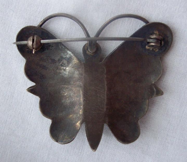 1930s NAVAJO Hand Wrought Sterling Silver Butterfly Pin 1930s NAVAJO Hand Wrought Sterling Silver Butterfly Pin