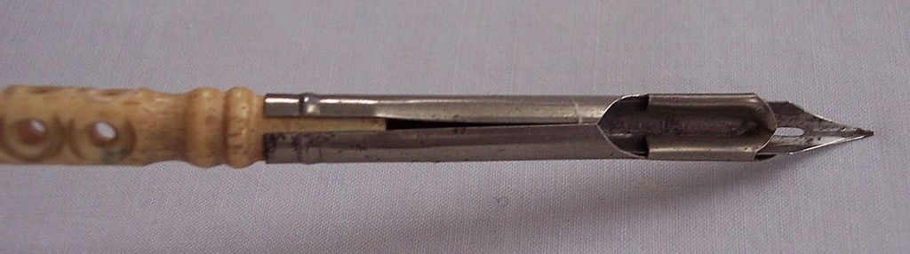 Carved Ivory Hand painted 'NANCY' STANHOPE Fountain Pen Carved Ivory Hand painted 'NANCY' STANHOPE Fountain Pen