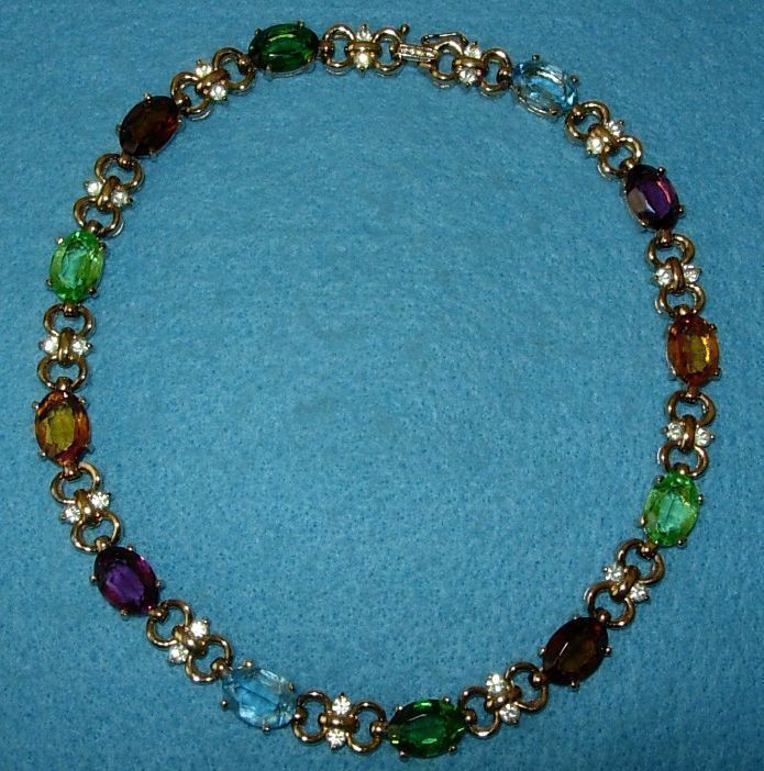 Panetta Multi Colored Rhinestone Necklace Panetta Multi Colored Rhinestone Necklace