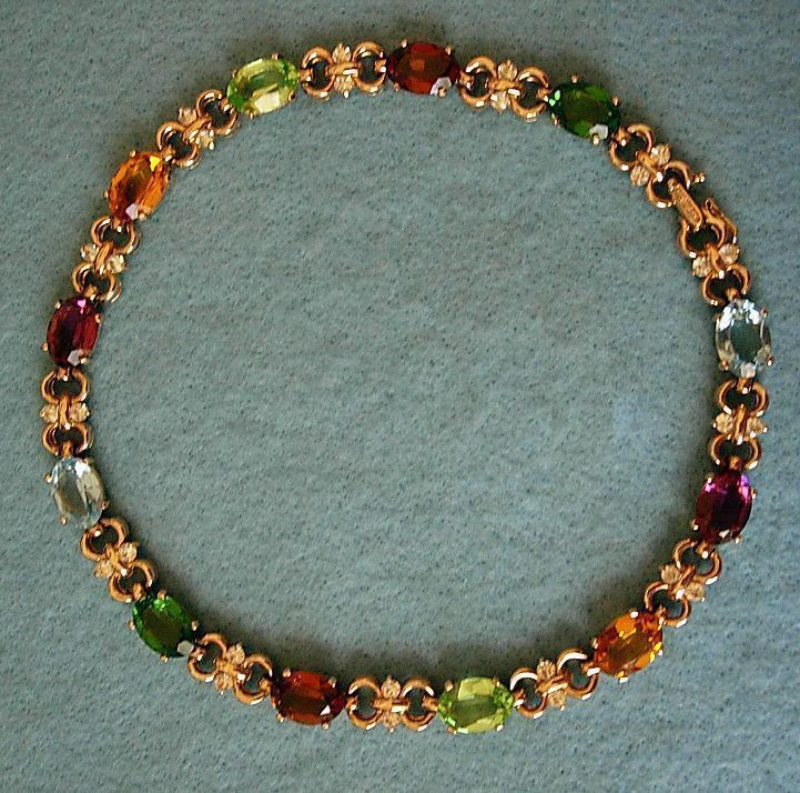 Panetta Multi Colored Rhinestone Necklace Panetta Multi Colored Rhinestone Necklace