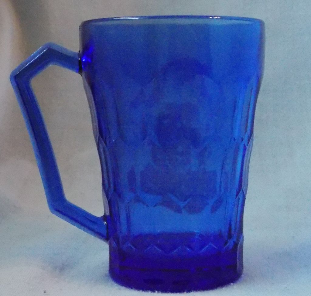 Shirley Temple Blue Glass Mug Circa. 1935 Shirley Temple Blue Glass Mug Circa. 1935