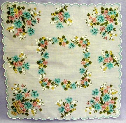 Missy Print Floral Vintage Hankie With Original Gold Tag Made In The Philippines Missy Print Floral Vintage Hankie With Original Gold Tag Made In The Philippines