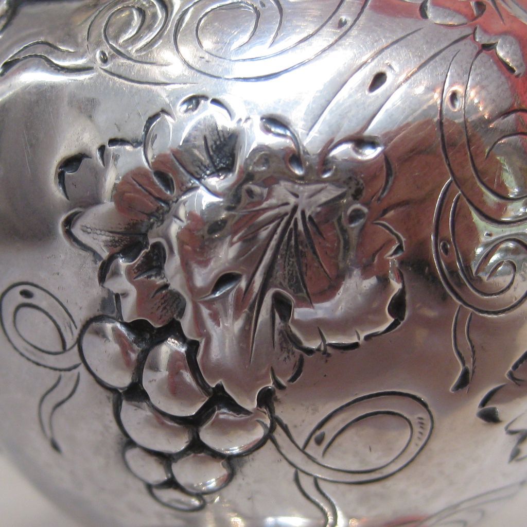 Peter Krider Coin Silver Vine & Grape Creamer Peter Krider Coin Silver Vine & Grape Creamer