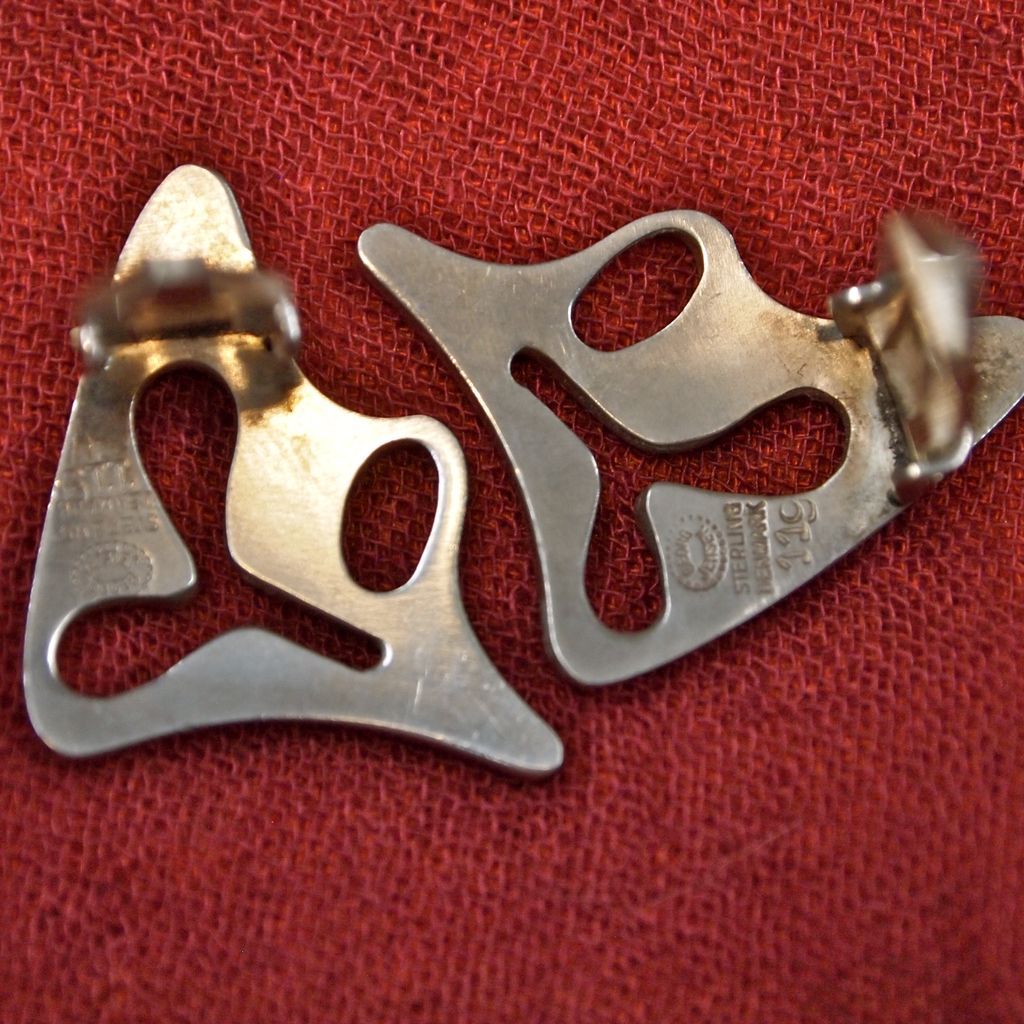 Abstract Georg Jensen Earrings designed by Henning Koppel #119 Abstract Georg Jensen Earrings designed by Henning Koppel #119