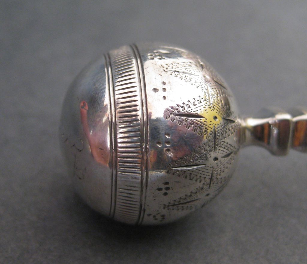 George Sharp Brite Cut Sterling Silver Cheese Scoop circa 1865 George Sharp Brite Cut Sterling Silver Cheese Scoop circa 1865