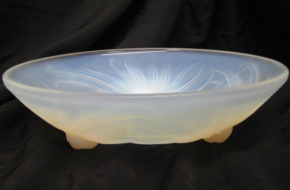 Etling Sea Anemones French Opalescent Glass Platter Etling Sea Anemones French Opalescent Glass Platter