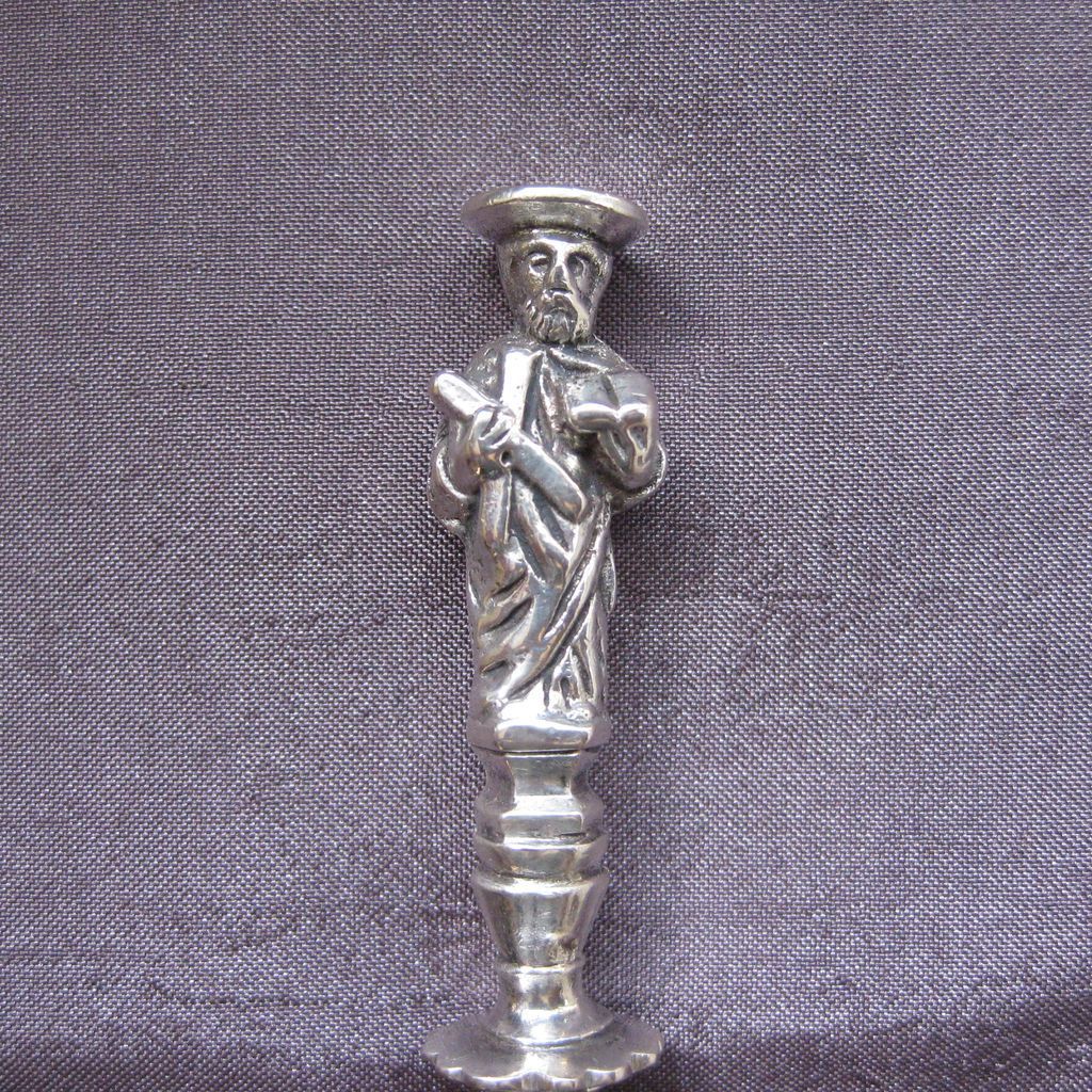 Dutch Silver (833) Apostle Spoon of Saint Andrew, circa 1906 Dutch Silver (833) Apostle Spoon of Saint Andrew, circa 1906