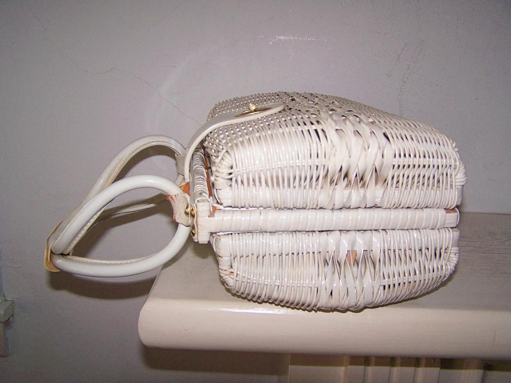 Double-sided Exceptional rattan & leather satchel handbag Double-sided Exceptional rattan & leather satchel handbag