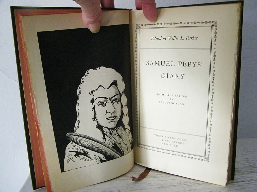Samuel Pepy's Diary 1932 1st Edition Book with Woodcuts Samuel Pepy's Diary 1932 1st Edition Book with Woodcuts