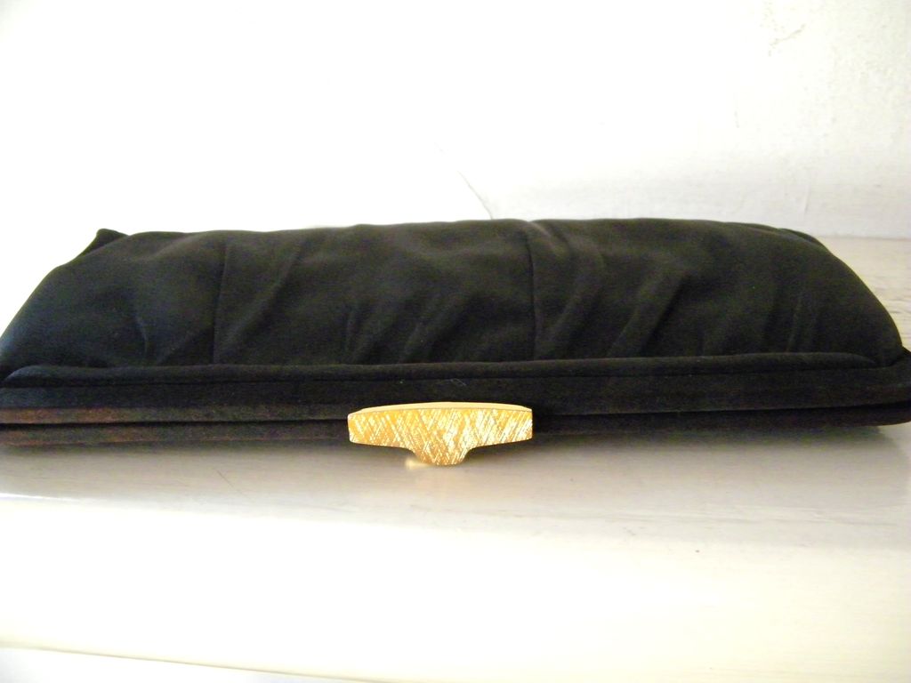 Black Faille Morris Moskowitz Clutch Handbag Black Faille Morris Moskowitz Clutch Handbag