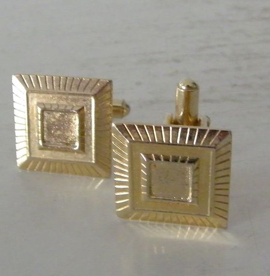 Stylized Square Goldtone Cufflinks Stylized Square Goldtone Cufflinks