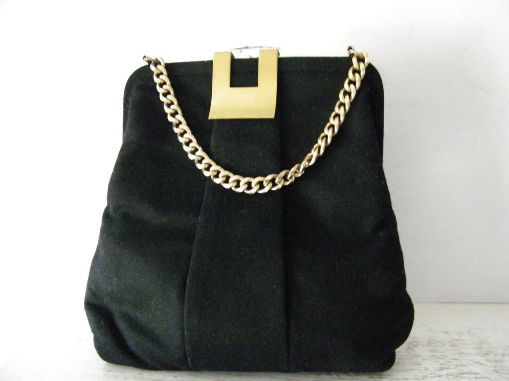 Black Wool Felt Handbag by G. D. K. Black Wool Felt Handbag by G. D. K.