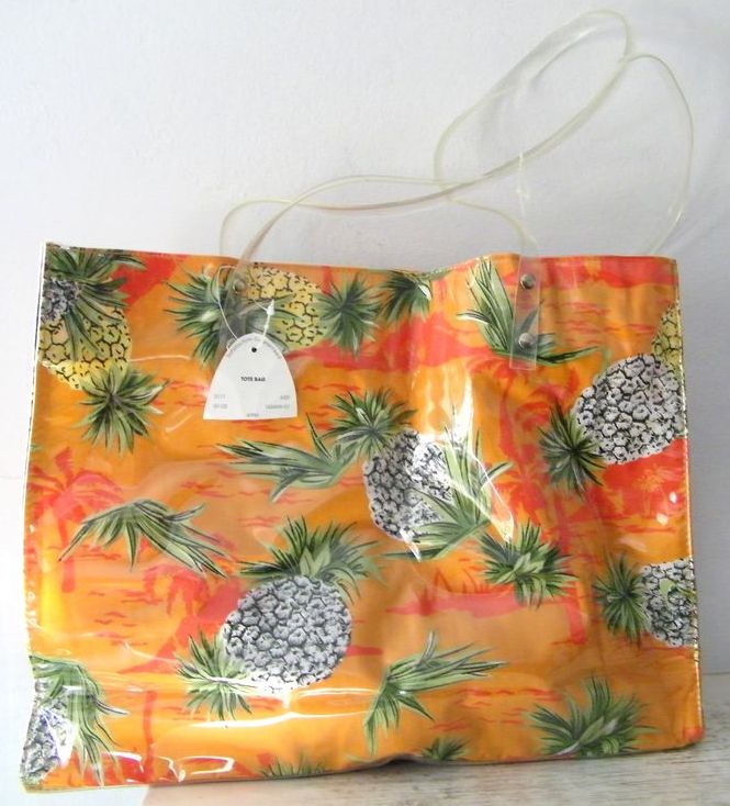 Hawaiian Sand and Sun Pineapple Cotton & Vinyl Tote New & Mint! Hawaiian Sand and Sun Pineapple Cotton & Vinyl Tote New & Mint!