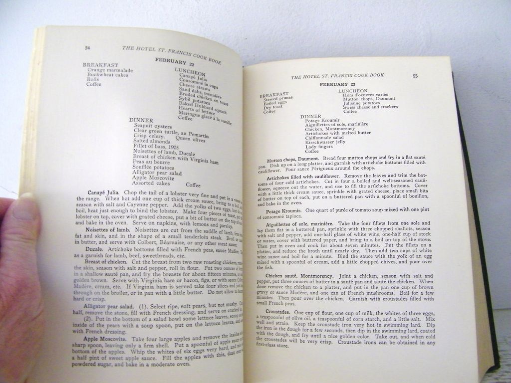 The Hotel St. Francis Cook Book 1919 1st Ed. The Hotel St. Francis Cook Book 1919 1st Ed.