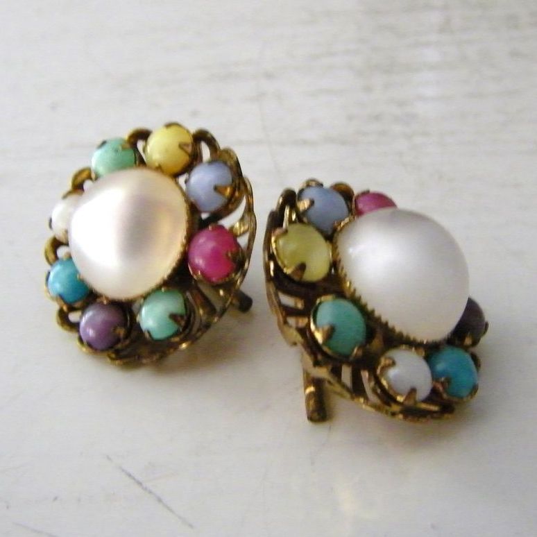 Multi colored Moonstone Cufflinks Unisex Multi colored Moonstone Cufflinks Unisex