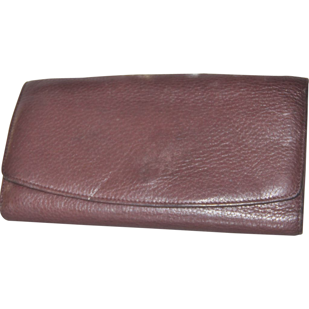 Libaire Swiss Leather Checkbook Clutch Wallet ... made USA from kitchengarden on Ruby Lane