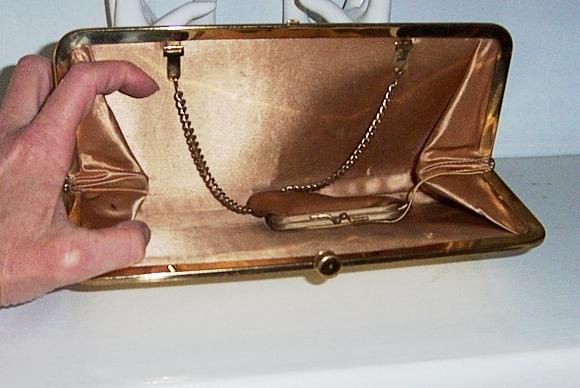 L&M After Five Gold Lame' Purse w' Coin Purse L&M After Five Gold Lame' Purse w' Coin Purse