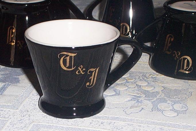 6 Vintage Black Tom & Jerry Mugs Halls China 6 Vintage Black Tom & Jerry Mugs Halls China