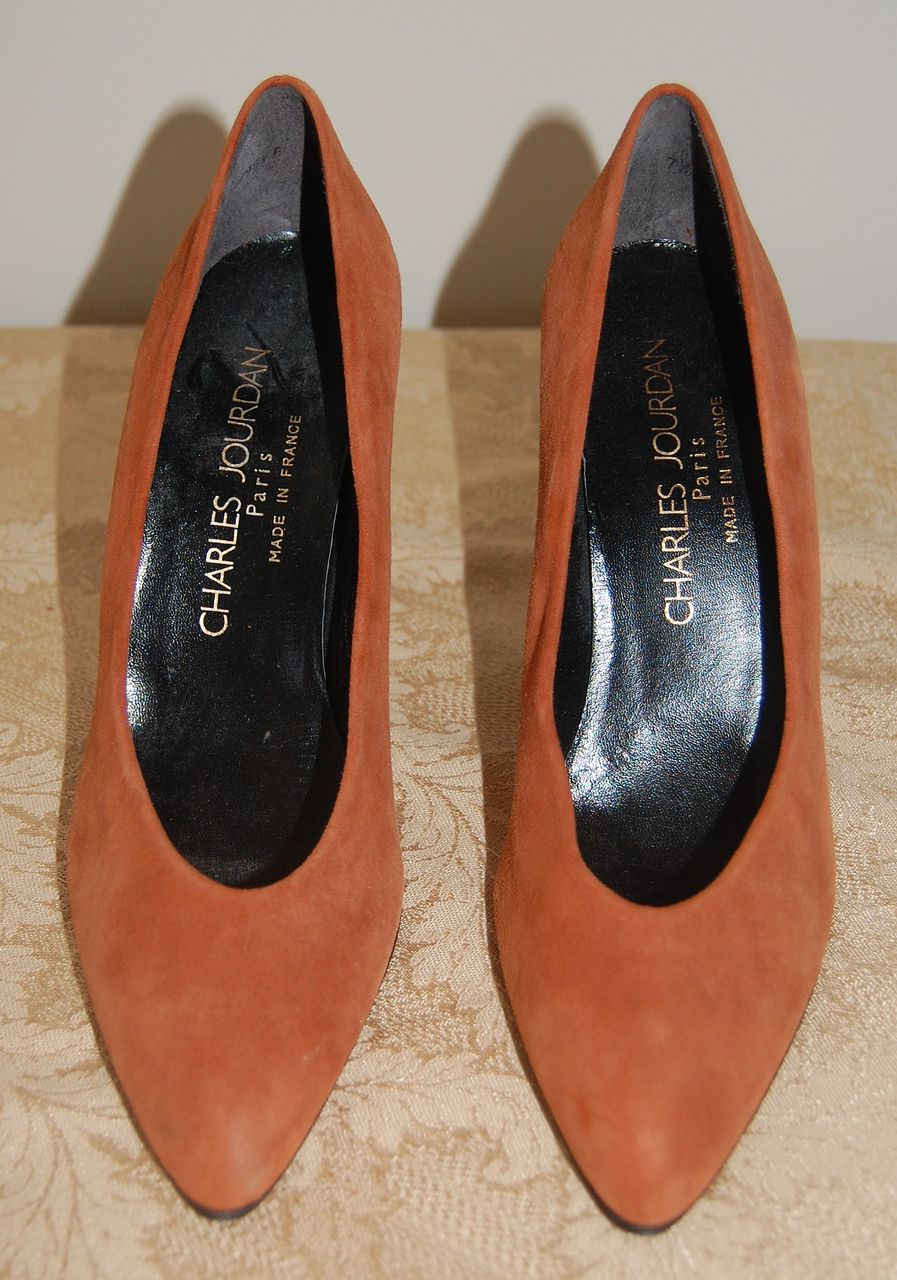 1970/80s Charles Jourdan ~ Copper Brown Suede Heels 1970/80s Charles Jourdan ~ Copper Brown Suede Heels