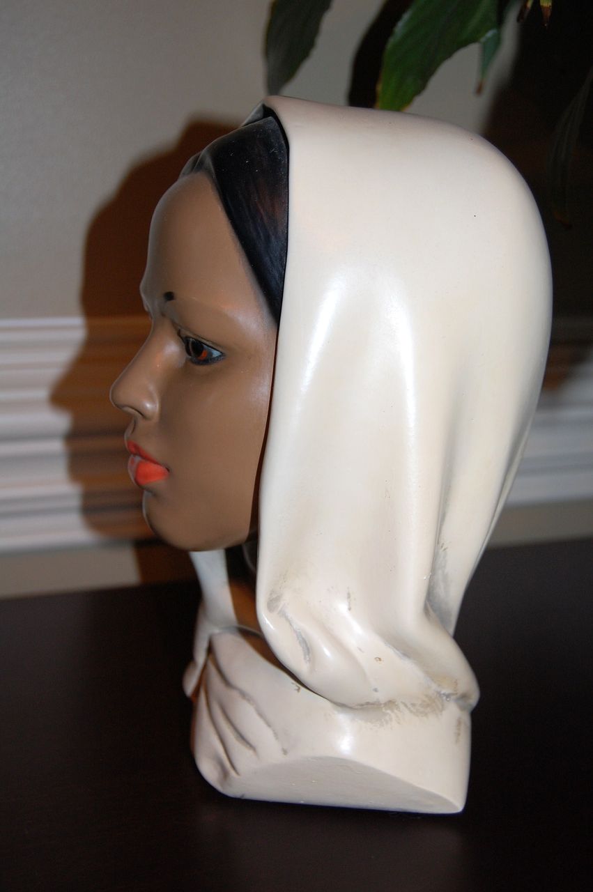 1960s Marwal ~ Ceramic Indian Woman Bust 1960s Marwal ~ Ceramic Indian Woman Bust