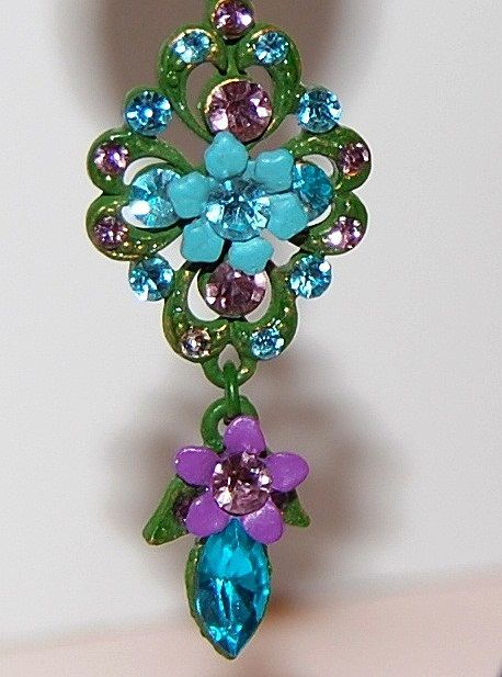 Art Deco Lilac & Robin's Egg Blue Rhinestone Earrings Art Deco Lilac & Robin's Egg Blue Rhinestone Earrings