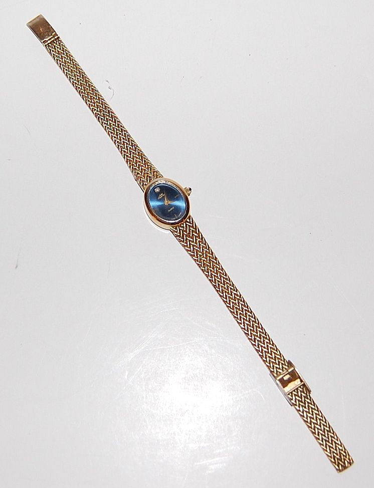 1980s Jules Jurgensen ~ Blue Dial Diamond Chip Watch 1980s Jules Jurgensen ~ Blue Dial Diamond Chip Watch