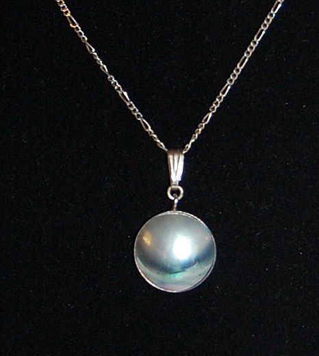 1950/60s Blister Pearl Pendant Sterling 925 Necklace 1950/60s Blister Pearl Pendant Sterling 925 Necklace