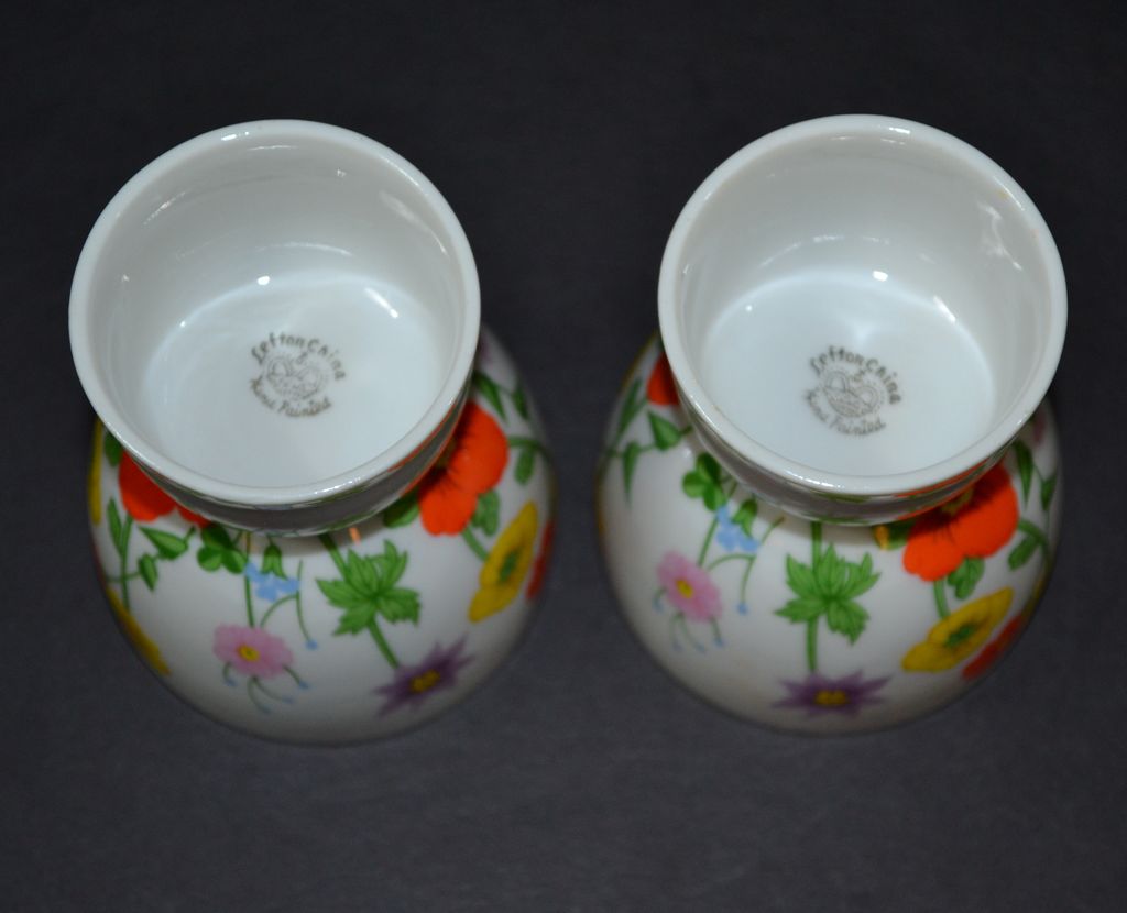 Lefton ~ Set of 2 Handpainted Floral Porcelain Egg Cups Lefton ~ Set of 2 Handpainted Floral Porcelain Egg Cups