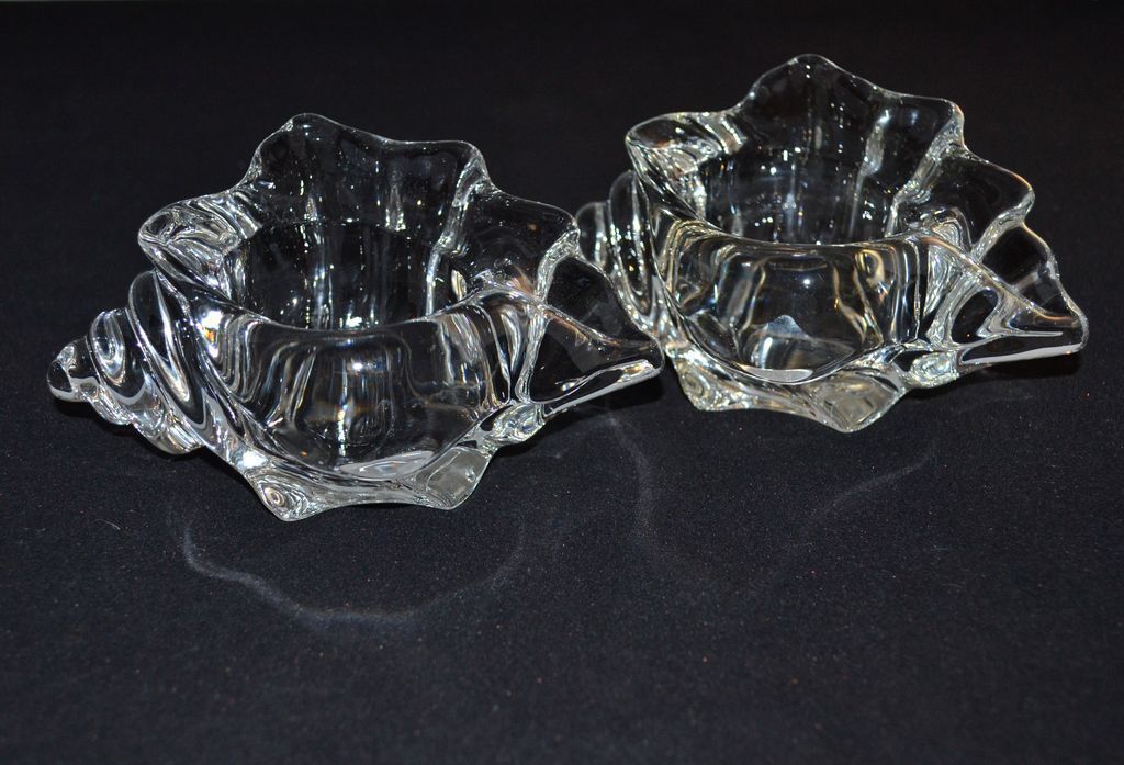 1980s Avon ~ Set of 2 Glass Conch Seashell Votive Candle Holders 1980s Avon ~ Set of 2 Glass Conch Seashell Votive Candle Holders