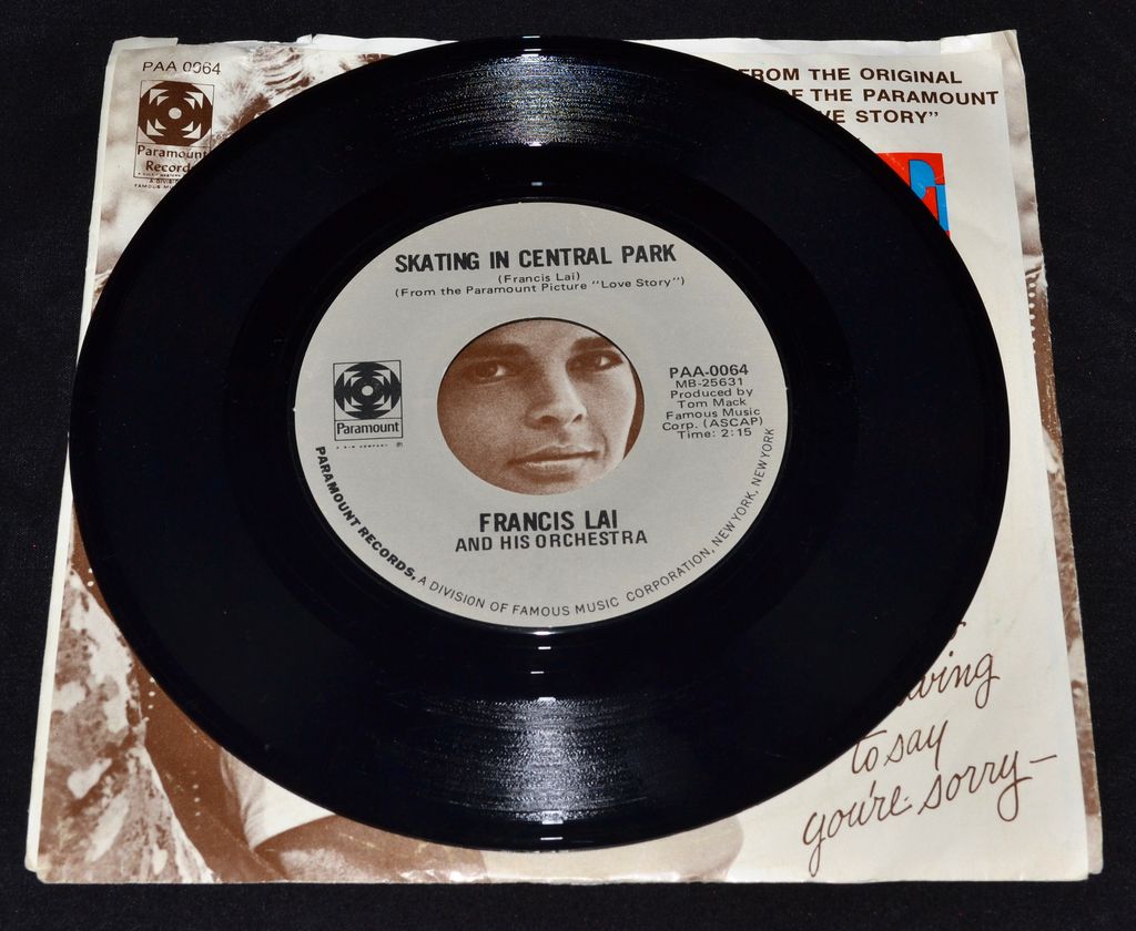 1970s Love Story ~ Skating in Central Park 45 Record 1970s Love Story ~ Skating in Central Park 45 Record