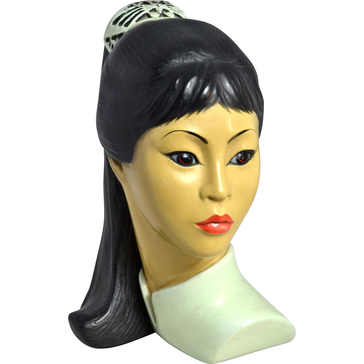 Marwal-Ind-Inc 1965 Marwal ~ Beautiful Asian Girl Ceramic Bust Sculpture from ...