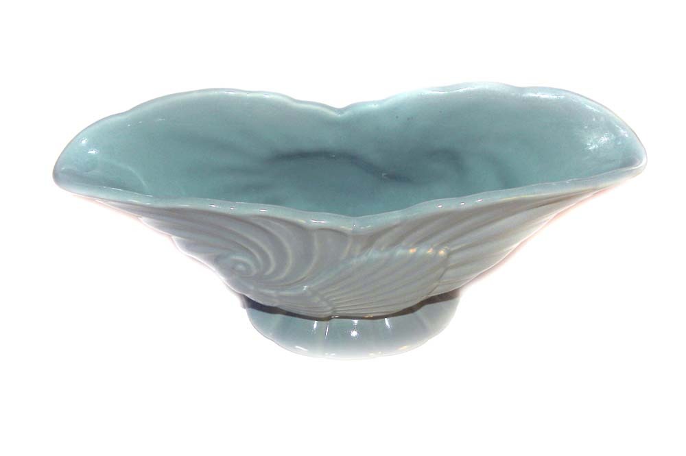 Haeger USA 3416 Turquoise Bowl Ceramic PLANTER Bowl Shell Design Haeger USA 3416 Turquoise Bowl Ceramic PLANTER Bowl Shell Design