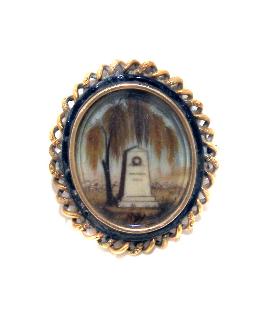 Antique Hair Art Mourning PIN Weeping Willow Very Old RARE Antique Hair Art Mourning PIN Weeping Willow Very Old RARE