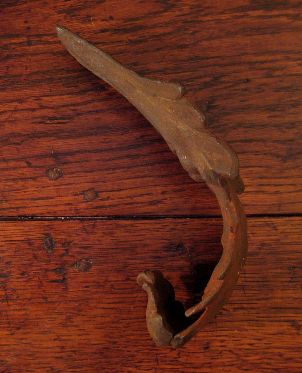 19th Century Iron Acanthus Leaf Plant Hanger Hook 19th Century Iron Acanthus Leaf Plant Hanger Hook