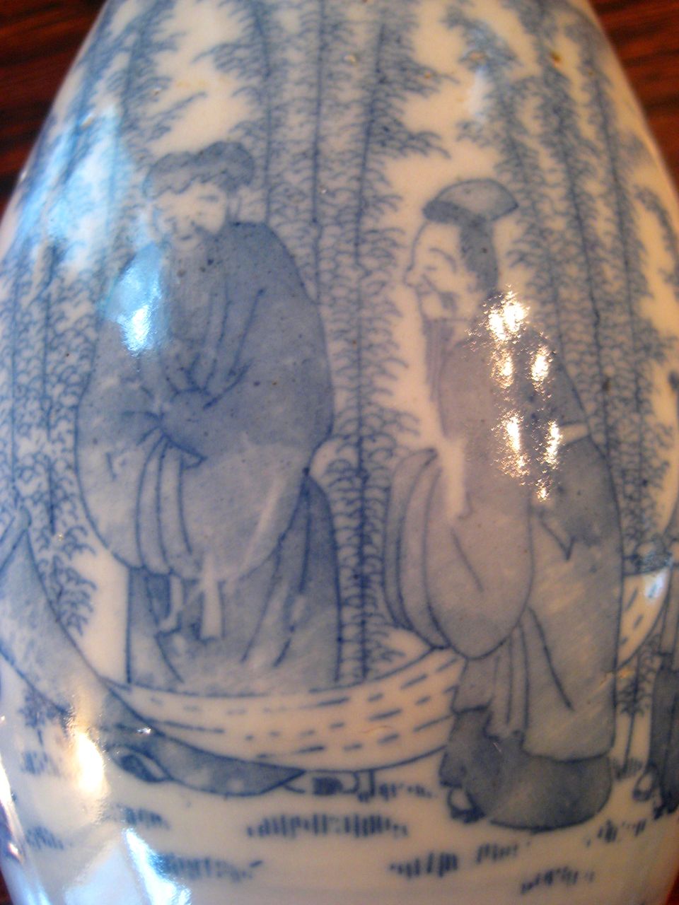 Vintage Chinese Blue & White Porcelain Vase, Circa 1940 Vintage Chinese Blue & White Porcelain Vase, Circa 1940