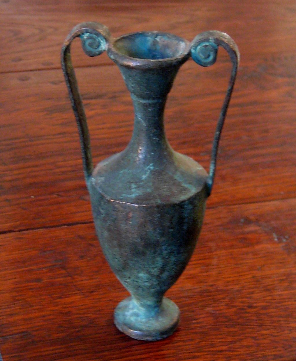 Ancient Greek Handled Bronze Vase Ancient Greek Handled Bronze Vase