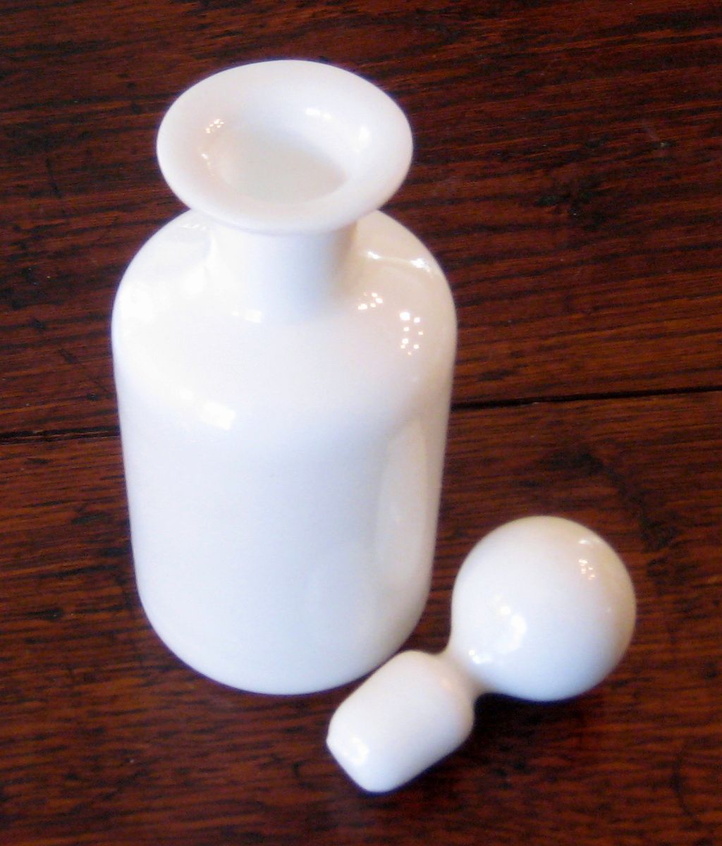 Vintage Signed PV France White Opaline Perfume Bottle Vintage Signed PV France White Opaline Perfume Bottle