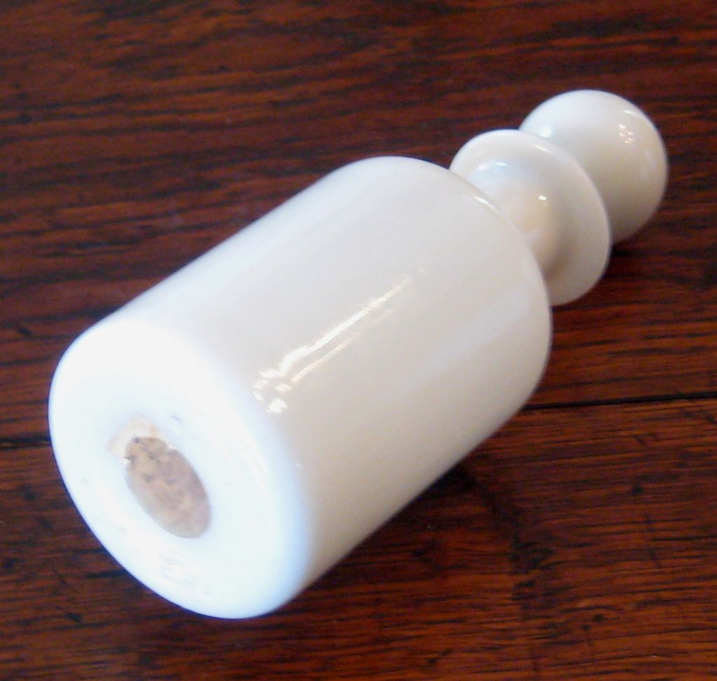Vintage Signed PV France White Opaline Perfume Bottle Vintage Signed PV France White Opaline Perfume Bottle