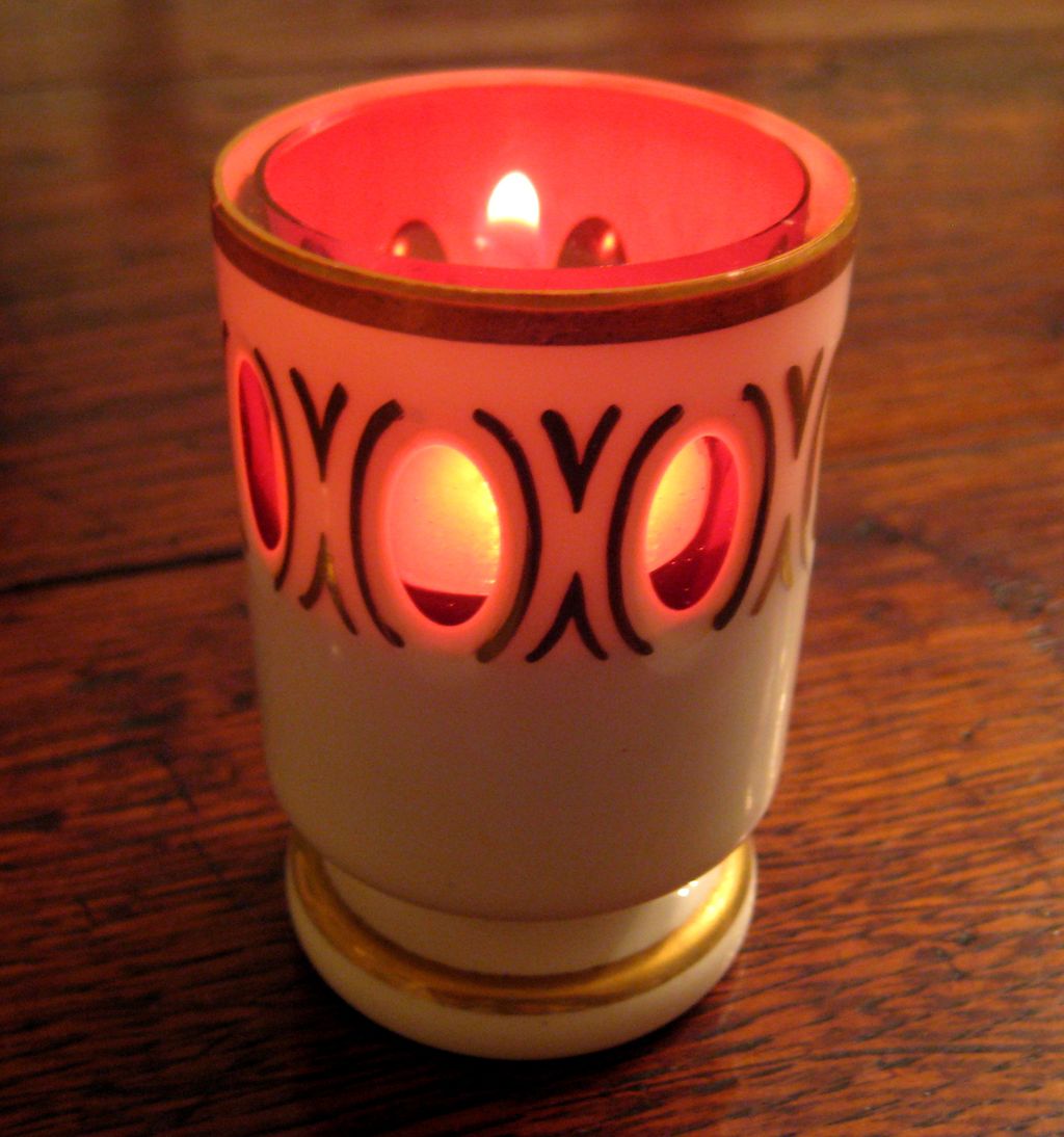 Vintage Cut Bohemian Glass Candle Votive Vintage Cut Bohemian Glass Candle Votive