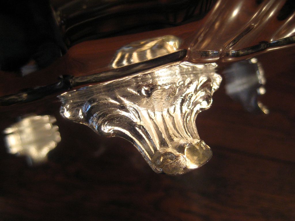 Vintage Silver Plate Handled And Footed Serving Tray Vintage Silver Plate Handled And Footed Serving Tray