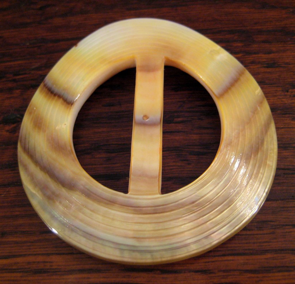 Vintage Mother Of Pearl Belt Buckle Or Scarf Slide Vintage Mother Of Pearl Belt Buckle Or Scarf Slide
