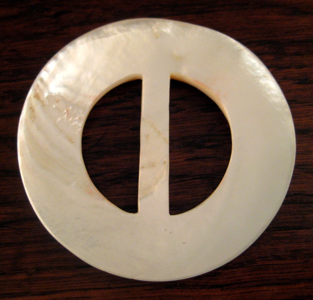 Vintage Mother Of Pearl Belt Buckle Or Scarf Slide Vintage Mother Of Pearl Belt Buckle Or Scarf Slide
